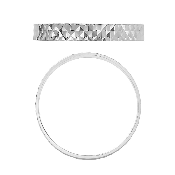 Diamond-cut Band Ring In 22K White Gold 2.50 Grams (Del. In 10-12 Days)
