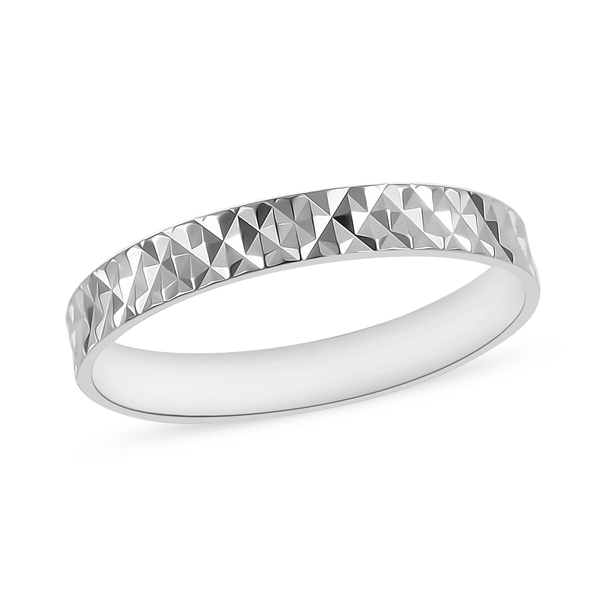Diamond-cut Band Ring in 22K White Gold 2.50 Grams (Del. in 10-12 Days)