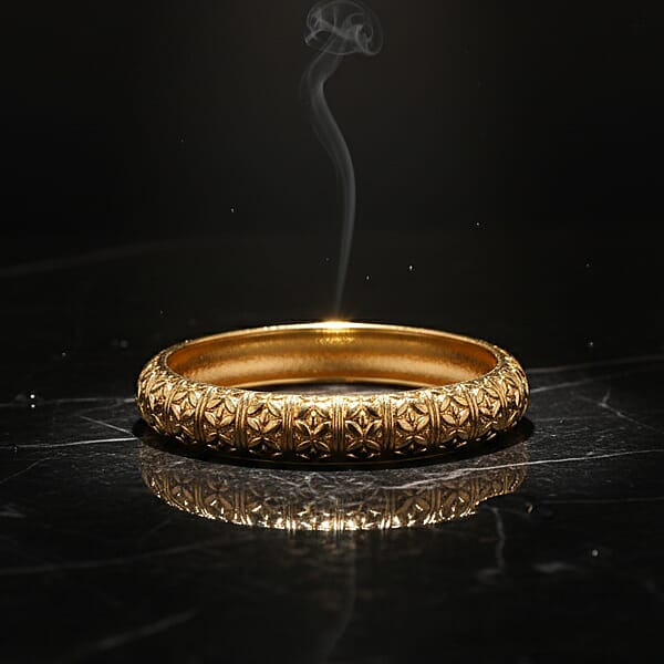 Diamond-cut Bangle Bracelet In Goldtone (6.75 In)