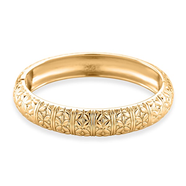 Diamond-cut Bangle Bracelet In Goldtone (6.75 In)