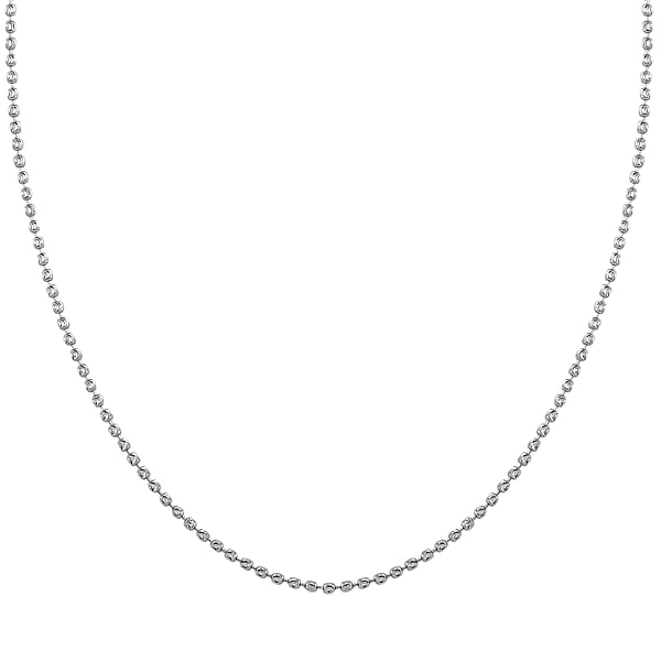 Diamond-cut Beaded Chain Necklace In 950 Platinum 8.78 Grams 20 Inches