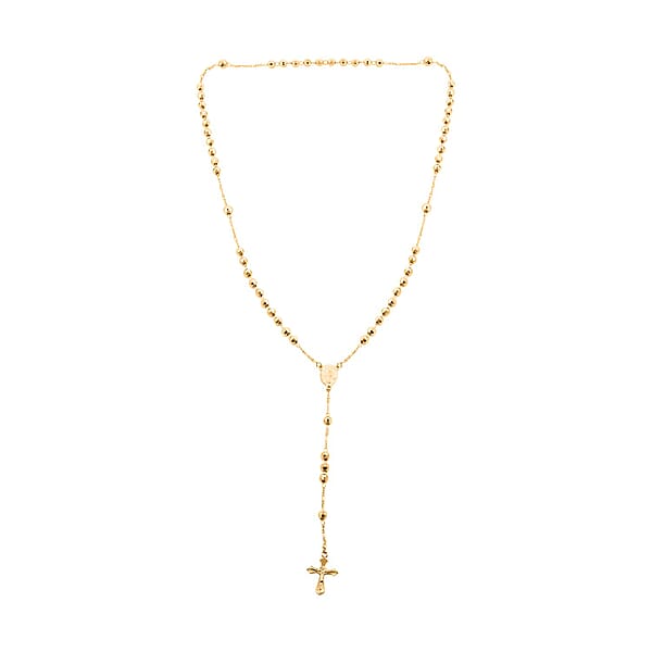 Diamond-Cut Beaded Necklace 21 Inches In Goldtone