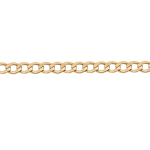 Diamond-cut Curb Chain Bracelet In 10K Yellow Gold (8.00 In) 3.90 Grams