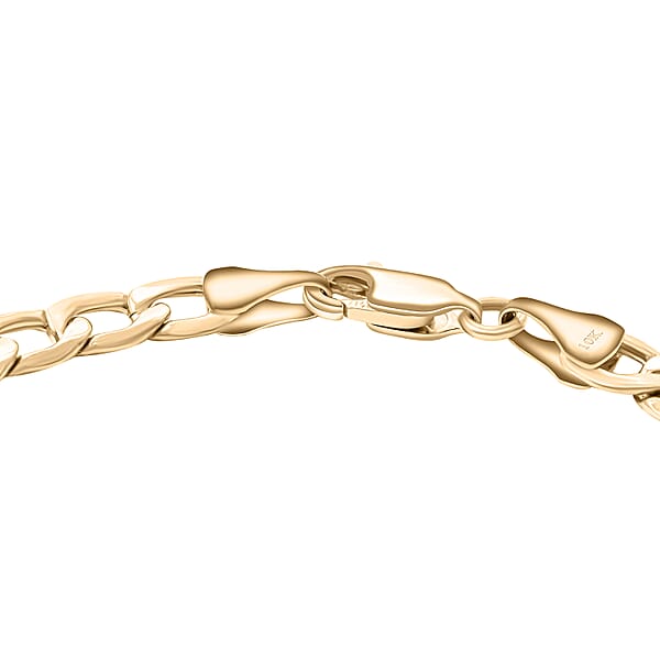 Diamond-cut Curb Chain Bracelet In 10K Yellow Gold (8.00 In) 3.90 Grams