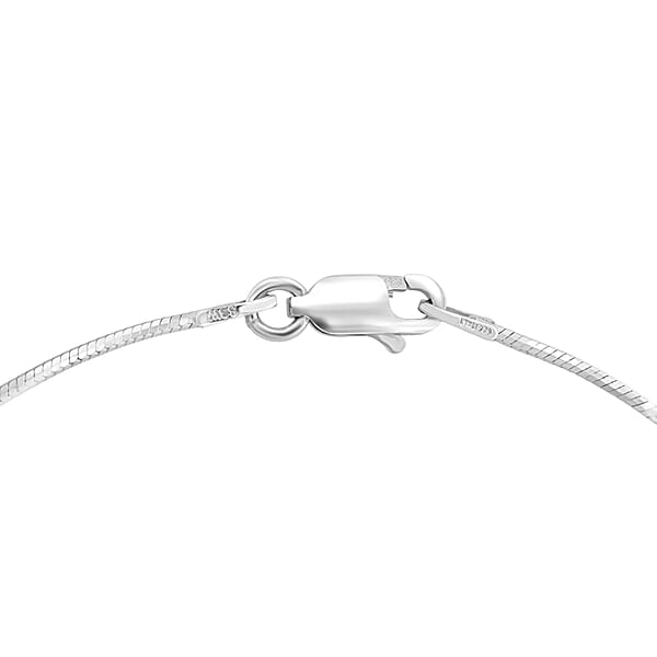 Diamond-cut Snake Chain Anklet In Rhodium Over Sterling Silver (10 In) 2.25 Grams
