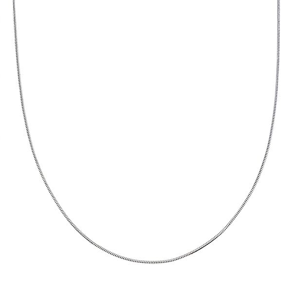 Diamond-cut Snake Necklace In Rhodium Over Sterling Silver 3.75 Grams 18 Inches