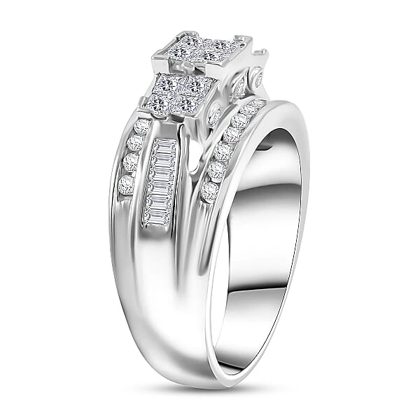 Diamond G-H I2 1.00 Ctw Ring In 10K White Gold 5.15 Grams