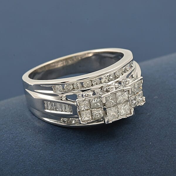 Diamond G-H I2 1.00 Ctw Ring In 10K White Gold 5.15 Grams
