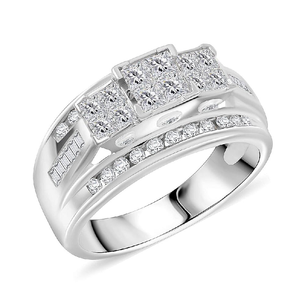 Diamond G-H I2 1.00 ctw Ring in 10K White Gold 5.15 Grams