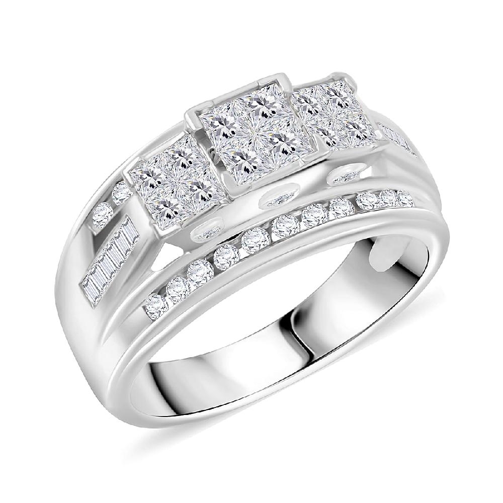 Diamond G-H I2-I3 1.00 ctw Ring in 10K White Gold 5.15 Grams
