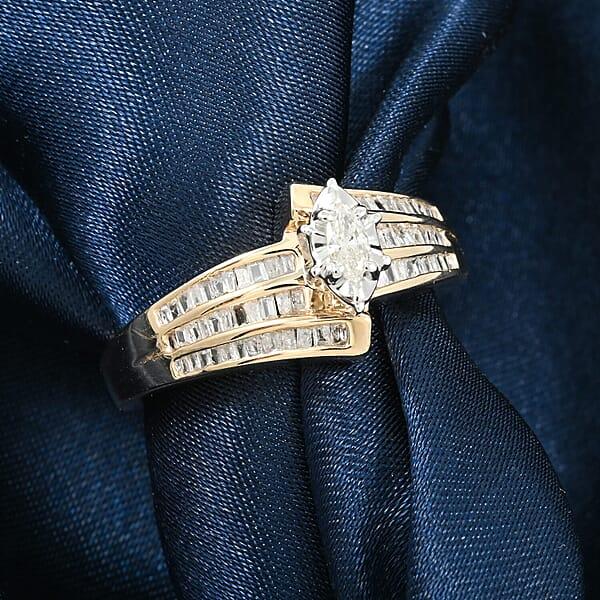 Diamond G-H I3 0.50 Ctw Ring In 10K Yellow Gold