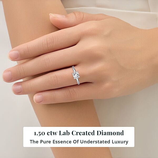 Diamond G-H I3 1.50 Ctw Solitaire Ring In 14K White Gold
