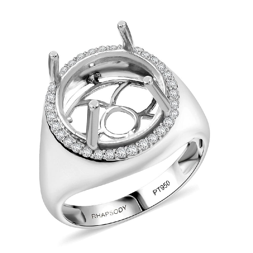 Diamond I2 0.33 ctw Mounting Ring in 950 Platinum