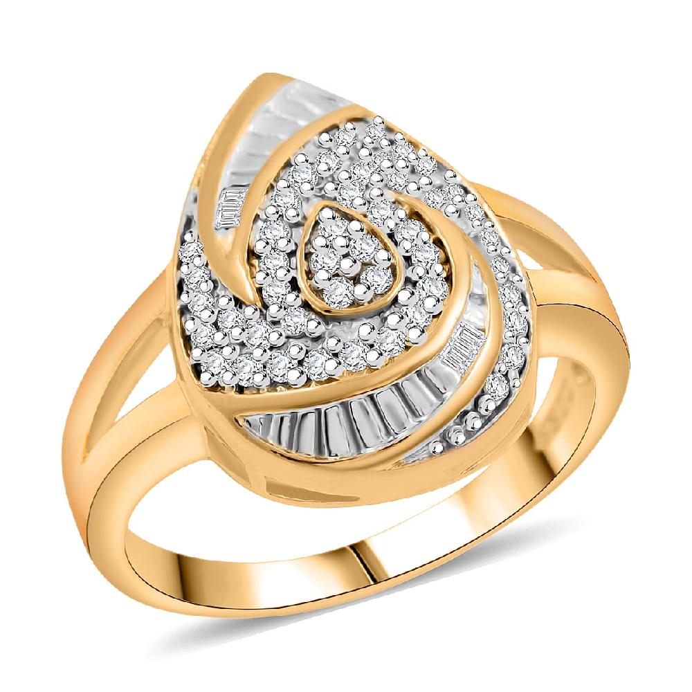 Diamond I2-I3 0.25 ctw Ring in 14K Yellow Gold Over Sterling Silver