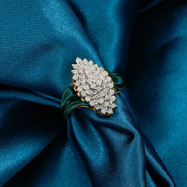 Diamond I2-I3 0.50 Ctw Ring In 14K Yellow Gold Over And Sterling Silver