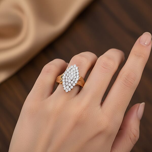 Diamond I2-I3 0.50 Ctw Ring In 14K Yellow Gold Over And Sterling Silver