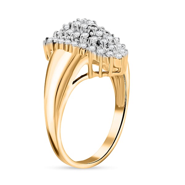 Diamond I2-I3 0.50 Ctw Ring In 14K Yellow Gold Over And Sterling Silver