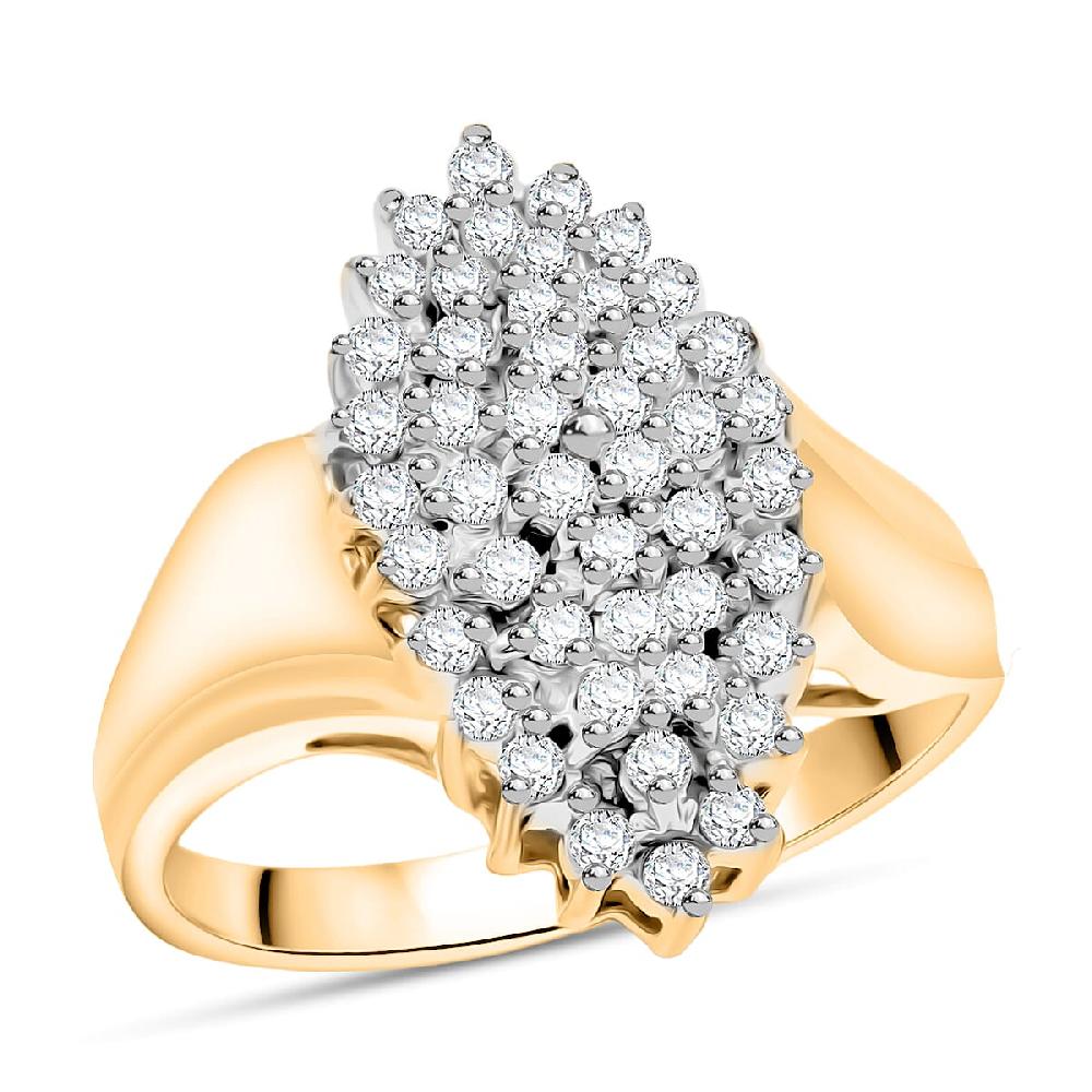Diamond I2-I3 0.50 ctw Ring in 14K Yellow Gold Over and Sterling Silver