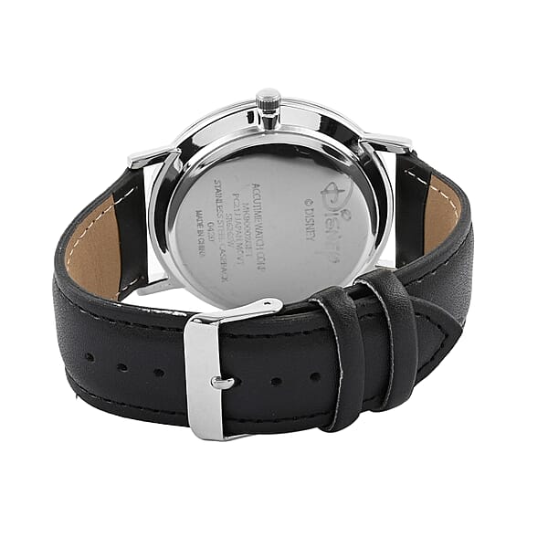 DISNEY Set Of 2 Japanese Movement Red And Black Mickey Mouse Vegan Leather Strap His & Hers Gift Set Watch (35mm) (45mm)