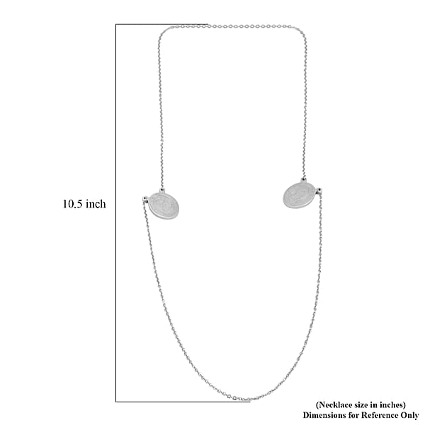 Double Ended Religious Necklace 14 Inches In Stainless Steel 11.10 Grams