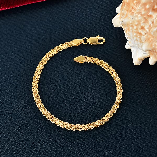 Double Row Rope Bracelet In 22K Yellow Gold (7.25 In) 4.70 Grams