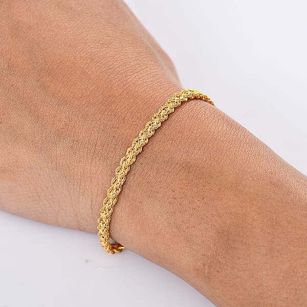 Double Row Rope Bracelet In 22K Yellow Gold (7.25 In) 4.70 Grams