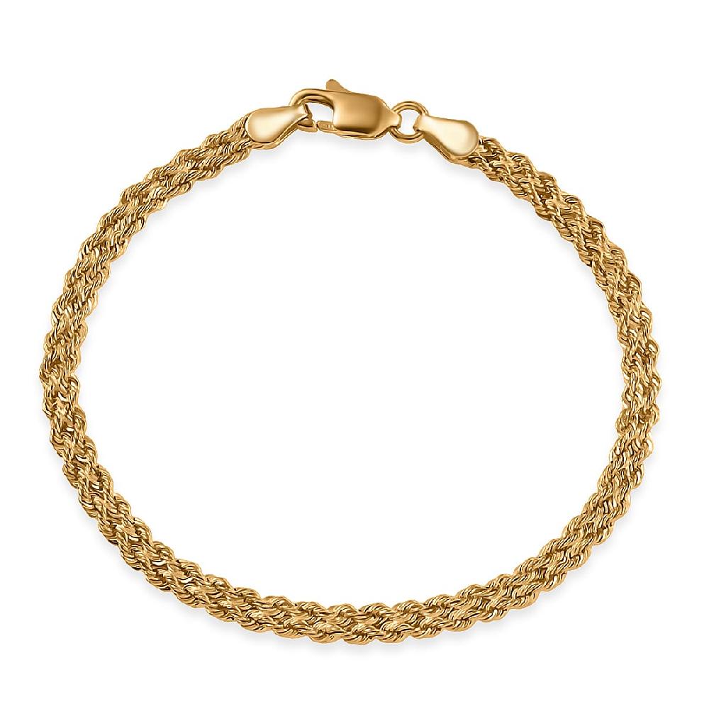 Double Row Rope Bracelet in 22K Yellow Gold (7.25 In) 4.70 Grams