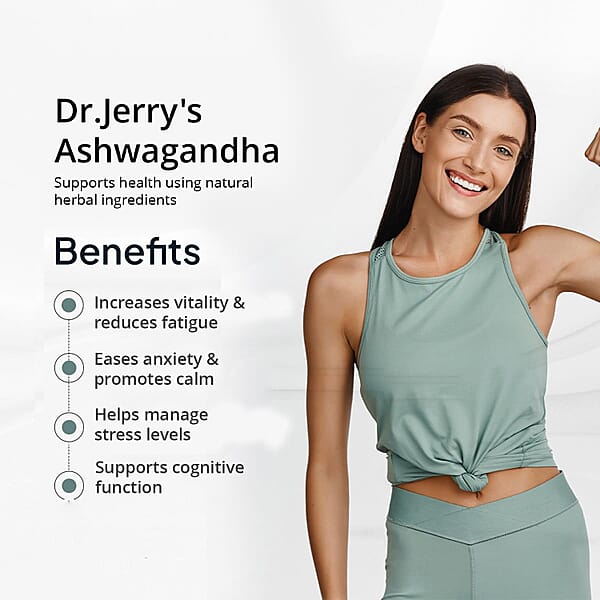 Dr. Jerry's Ashwagandha Dietary Supplement (90 Vegan Capsules)