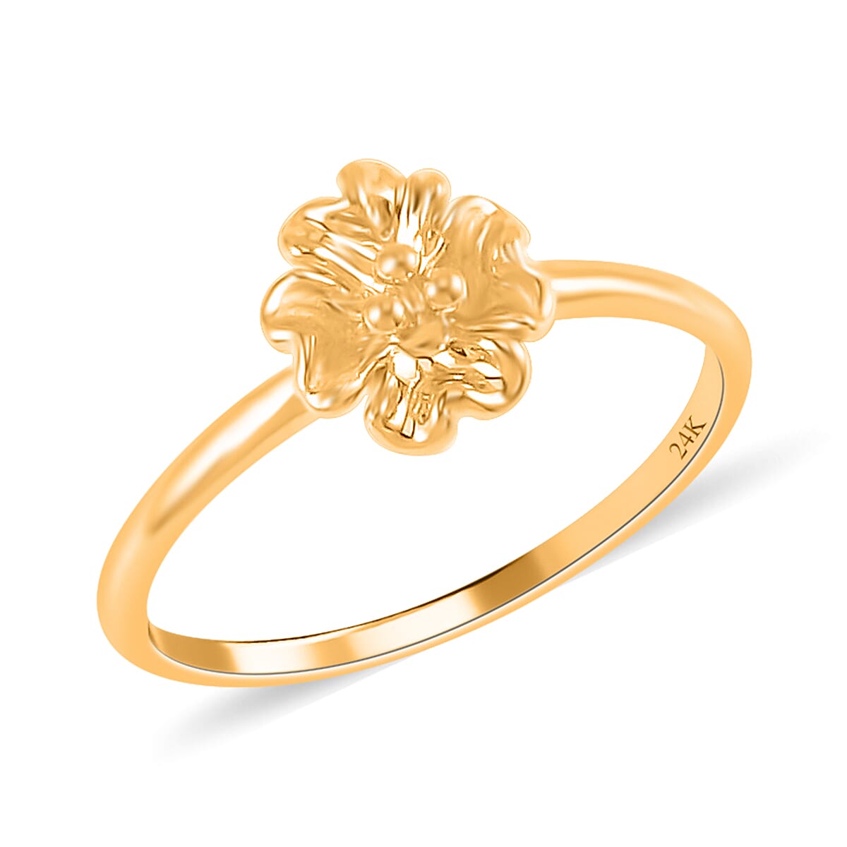 Electroform 24K Yellow Gold Floral Ring 1 Gram