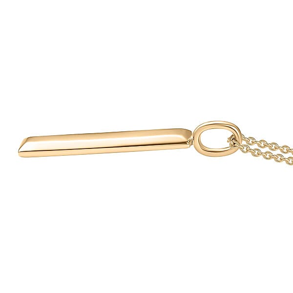 Eterna Bar Pendant Necklace In 10K Yellow Gold 3.50 Grams 20 Inches