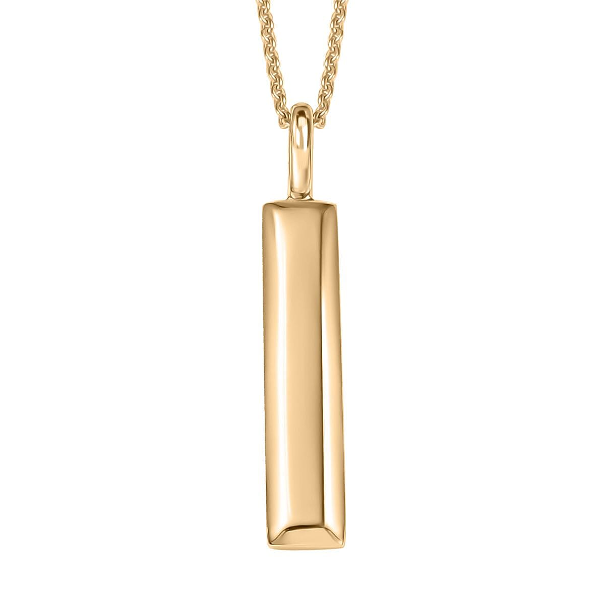 Eterna Bar Pendant Necklace in 10K Yellow Gold 3.50 Grams 20 Inches