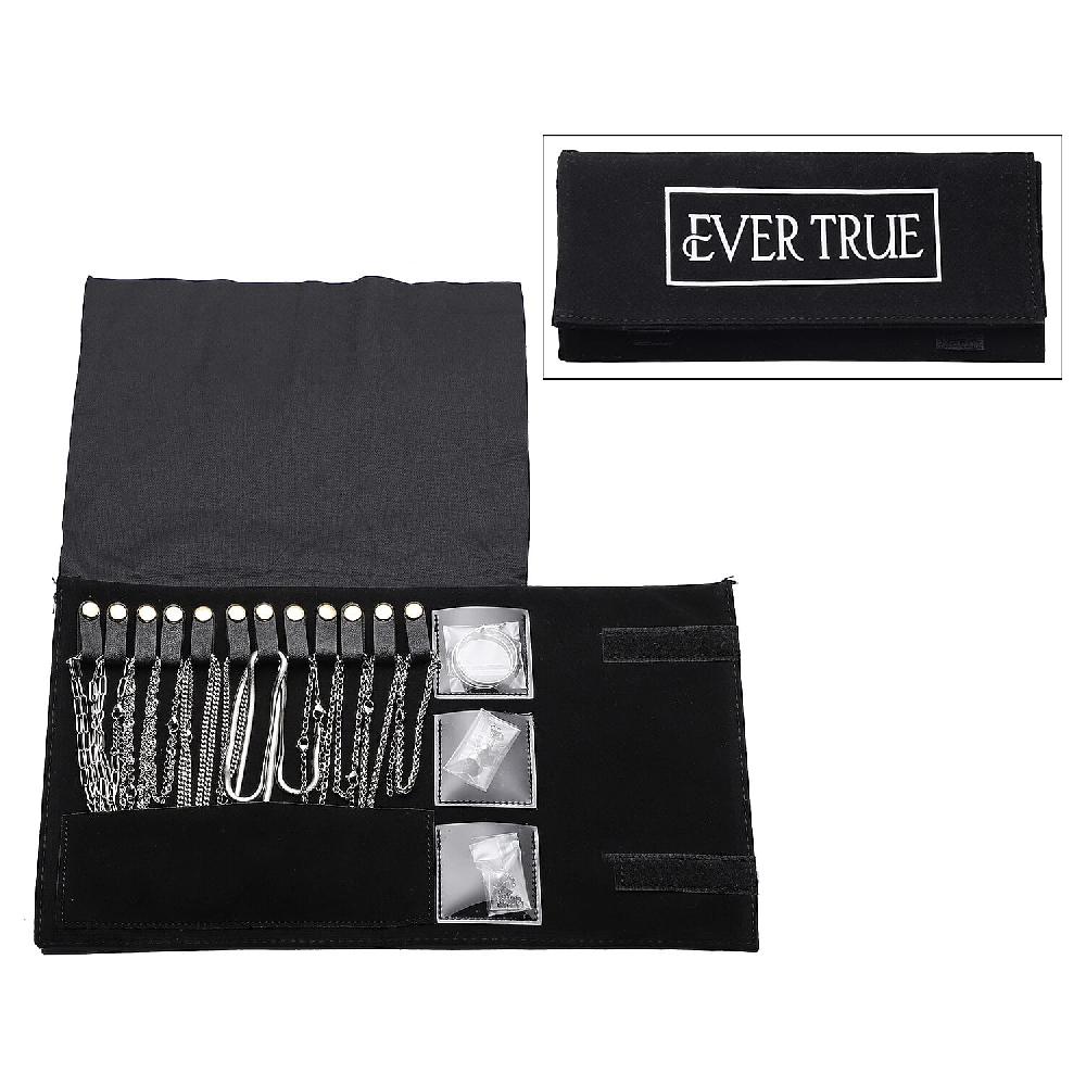 EverTrue 15 Pieces Jewelry Set Set of Necklace Bracelet Earrings and Extender 18K White Gold Plated Stainless Steel Jewelry Set Free Velvet Travel Organizer pouch