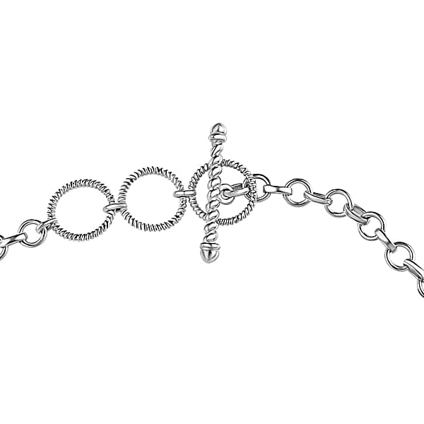 EverTrue African Amethyst 4.40 Ctw Cross Bracelet In Platinum Bond (6.50-8.0In)
