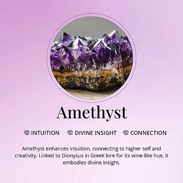 EverTrue African Amethyst Pendant Necklace In Stainless Steel 3.60 Ctw (20 Inches)