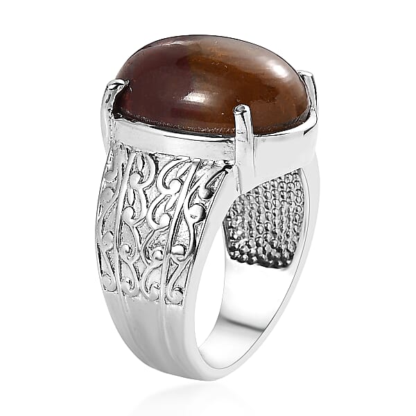 EverTrue Aqua Nueva Moss Solitaire Ring In Stainless Steel 13.20 Ctw