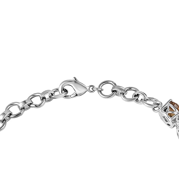 EverTrue Autumn Alexite 14.15 Ctw Art Deco Bracelet In Platinum Bond (6.50-8.0In)