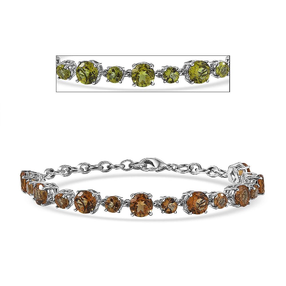 EverTrue Autumn Alexite 14.15 ctw Art Deco Bracelet in Platinum Bond (6.50-8.0In)
