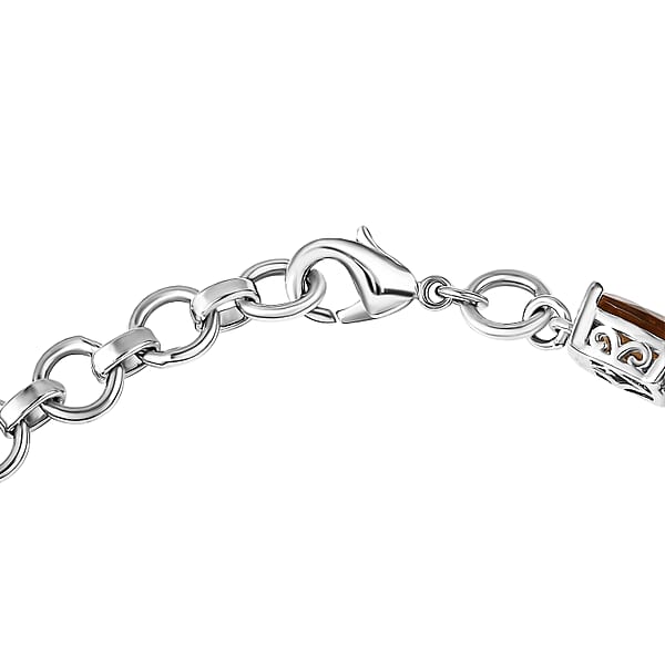 EverTrue Autumn Alexite 15.35 Ctw Art Deco Bracelet In Platinum Bond (6.50-8.0In)