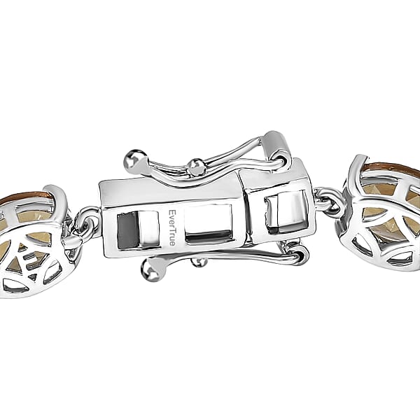 EverTrue Autumn Alexite And Hebei Peridot 11.30 Ctw Rose Flower Bracelet In 18K YG Plated And Platinum Bond (7.25 In)