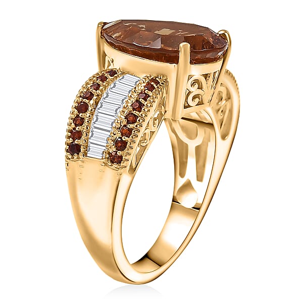 EverTrue Autumn Alexite Multi Gemstone Ring In 18K YG Plated 6.15 Ctw