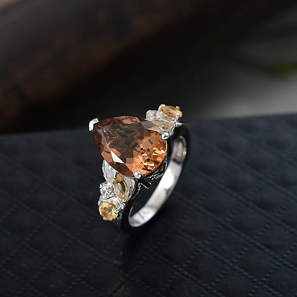 EverTrue Autumn Alexite Multi Gemstone Ring In Platinum Bond 5.75 Ctw