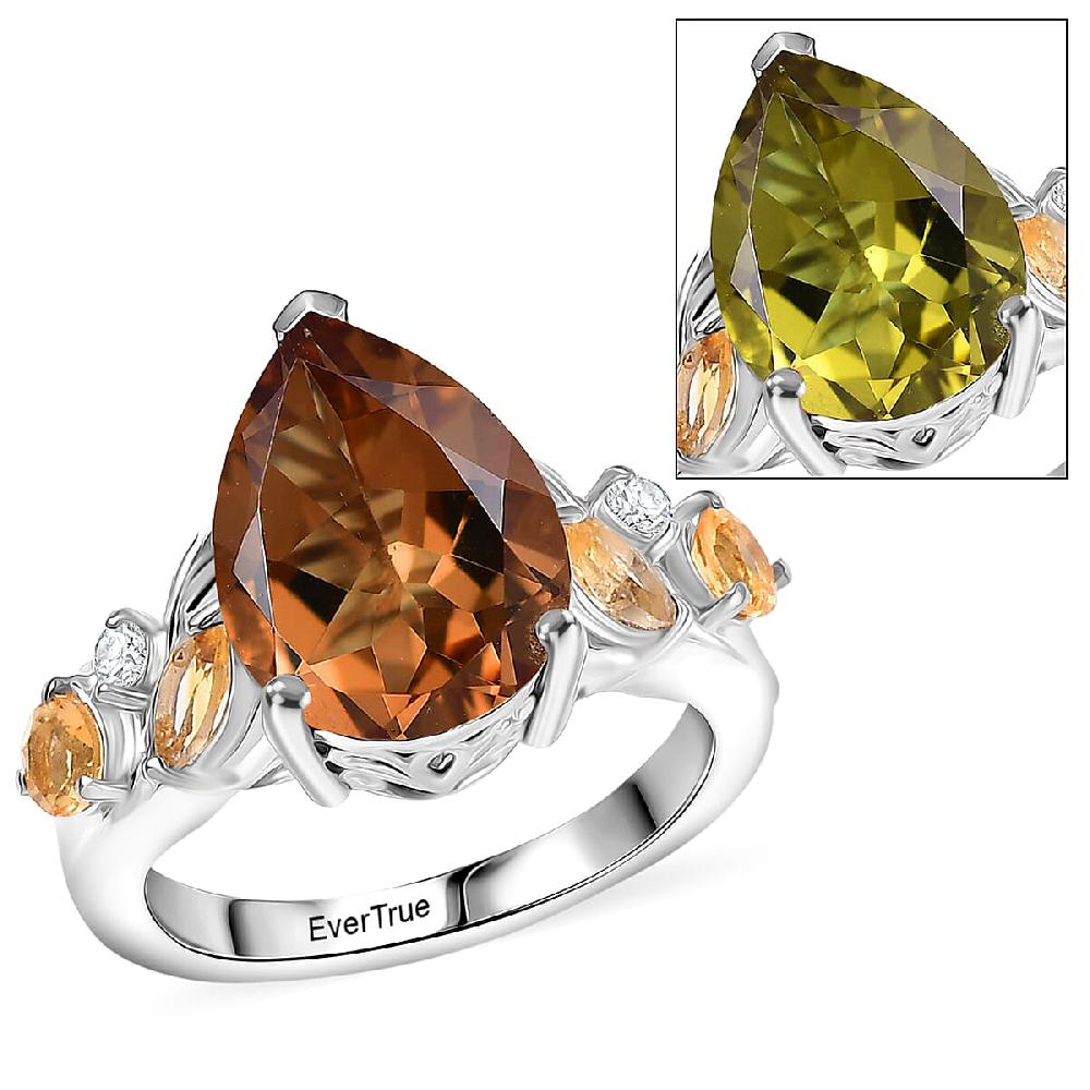 EverTrue Autumn Alexite Multi Gemstone Ring in Platinum Bond 5.75 ctw