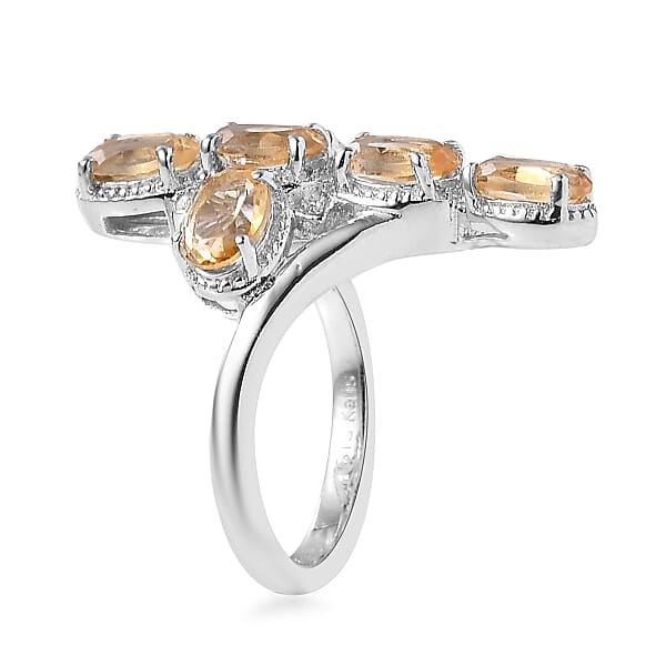 EverTrue Brazilian Citrine 2.50 Ctw Ring In Platinum Bond