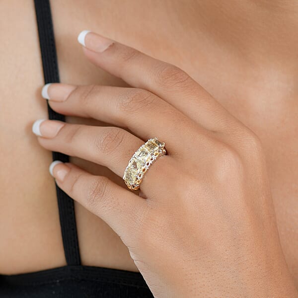EverTrue Brazilian Citrine Ring In 18K YG Plated And Platinum Bond 3.30 Ctw
