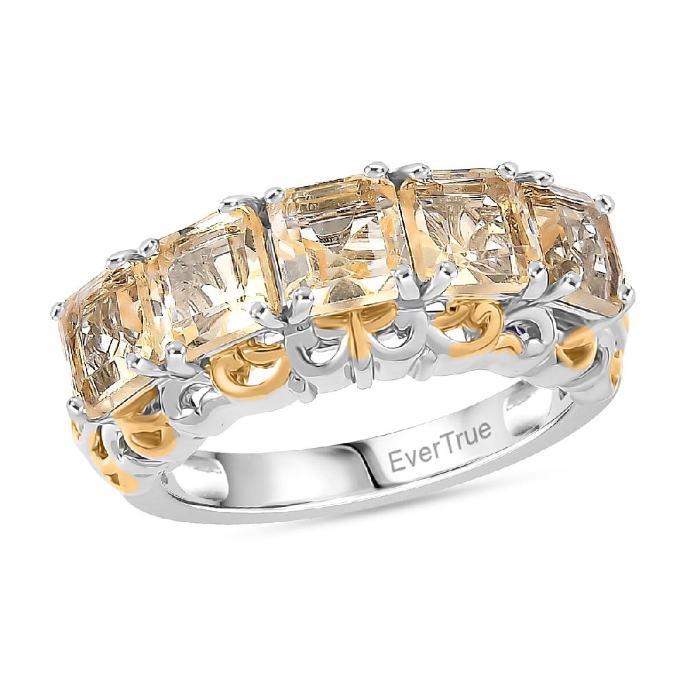 EverTrue Brazilian Citrine Ring in 18K YG Plated and Platinum Bond 3.30 ctw