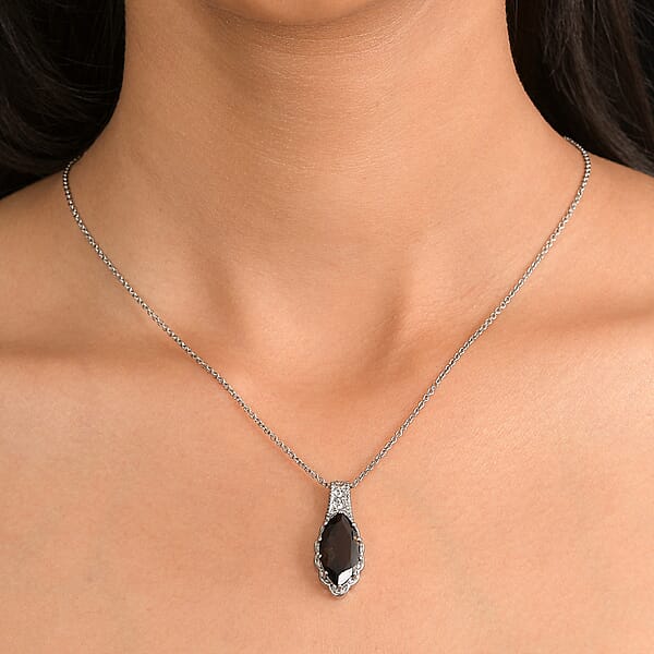 EverTrue Brazilian Smoky Quartz Pendant Necklace In Stainless Steel 7.10 Ctw (20 Inches)