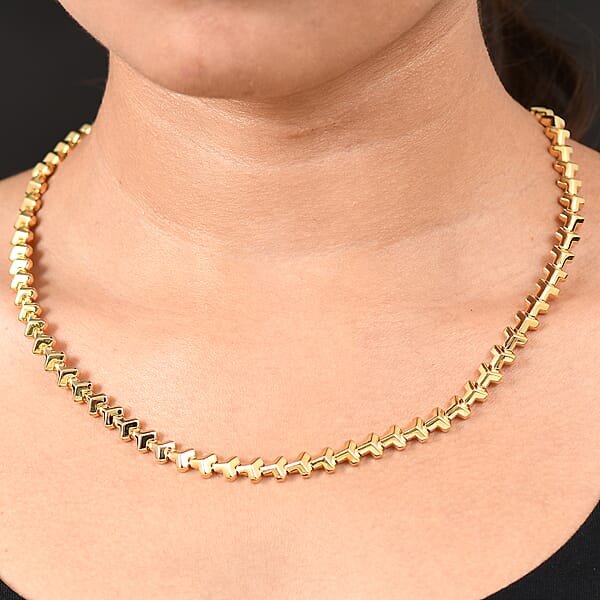 EverTrue Bronzella Collection Arrow Of Amour Necklace In 18K YG Plated Bronze 18 Inches