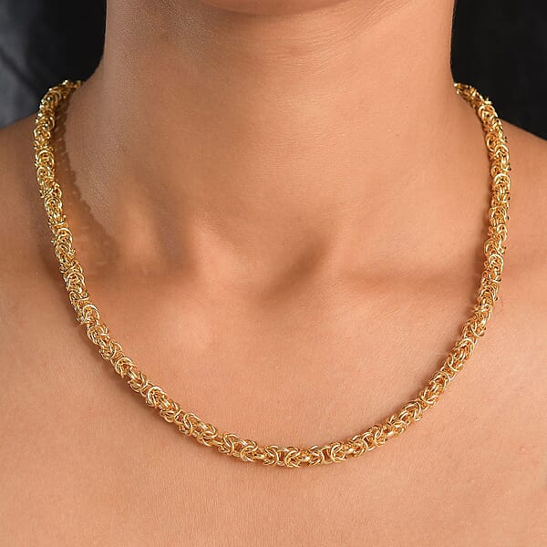 EverTrue Bronzella Collection Byzantine Chain Necklace In 18K YG Plated Bronze 20 Inches