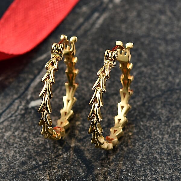 EverTrue Bronzella Collection Chevron Hoop Earrings In 18K YG Plated Bronze