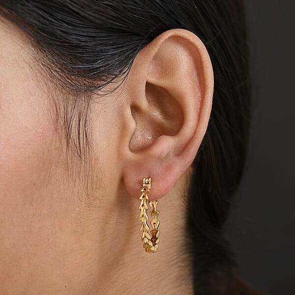 EverTrue Bronzella Collection Chevron Hoop Earrings In 18K YG Plated Bronze